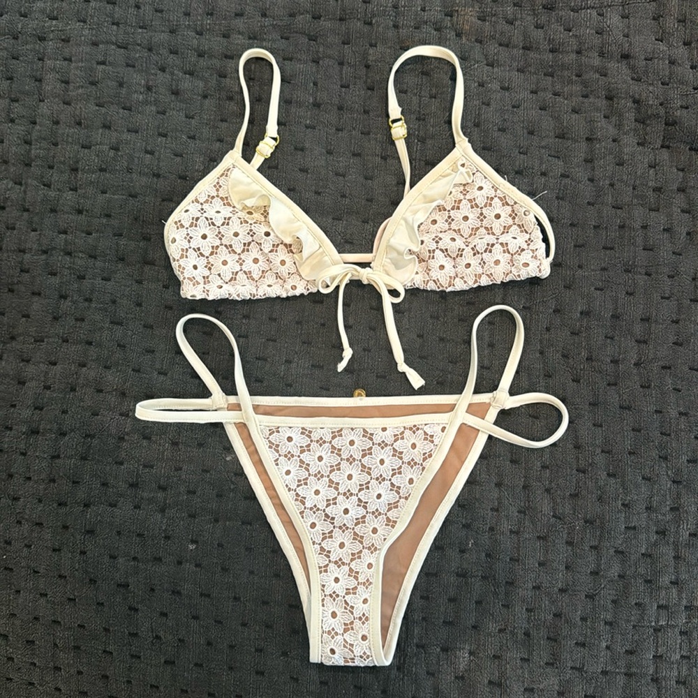 For Love & Lemons Ivory and Nude Bikini.